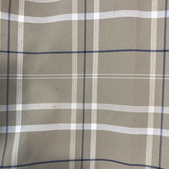 Nike Golf Shorts Mens SZ 34 Plaid Flat Front Performance Dri Fit Chino Tan Blue - Picture 12 of 12